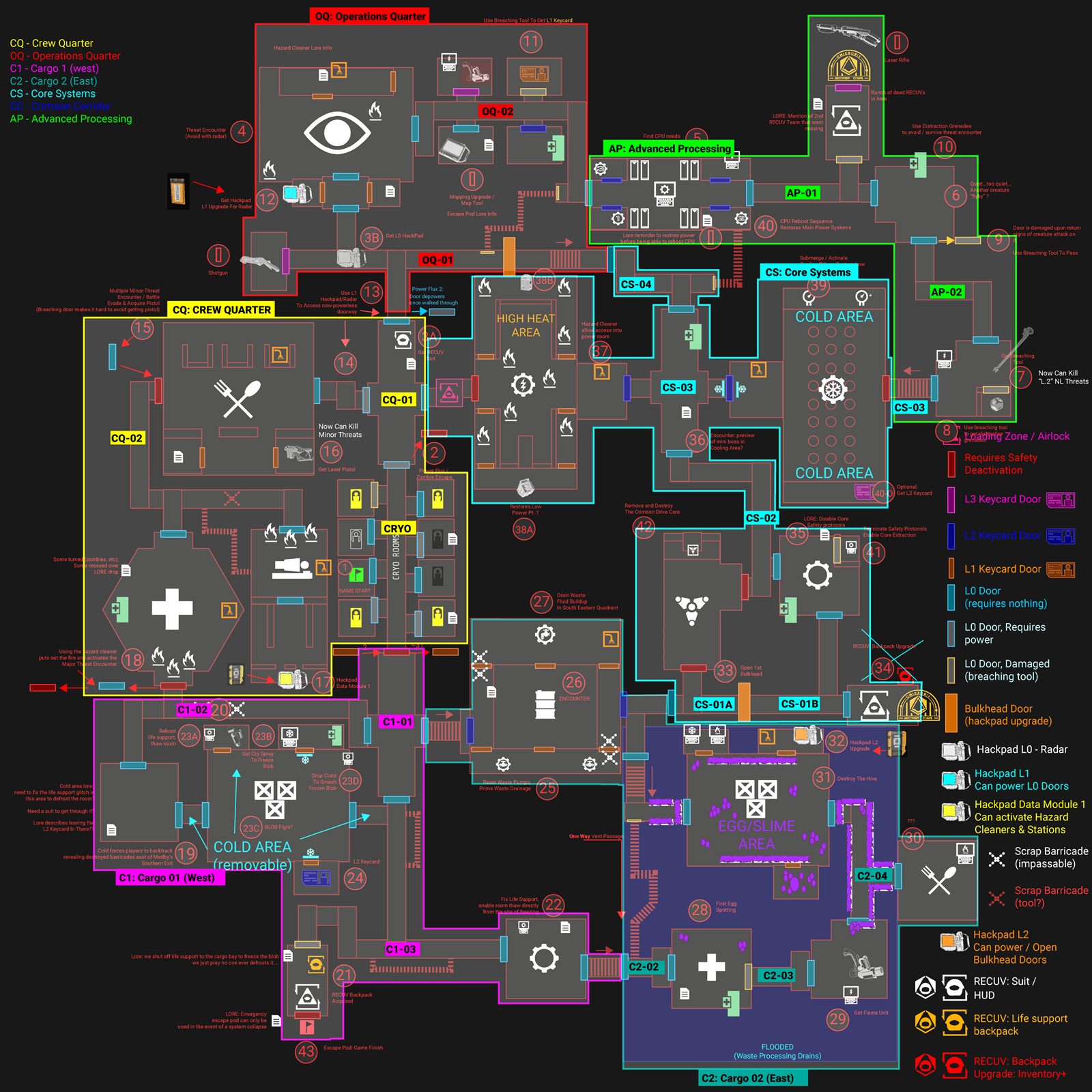 Rude Awakening station layout map