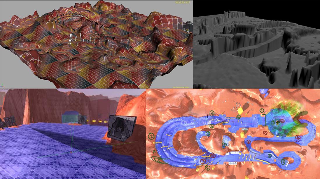 Podracing terrain and track prototyping in editor