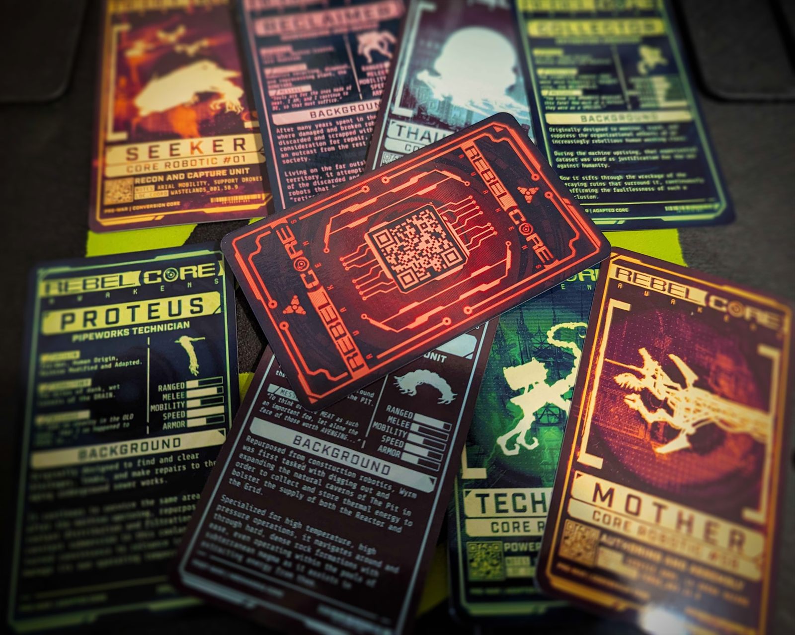 Rebel Core printed boss trading cards
