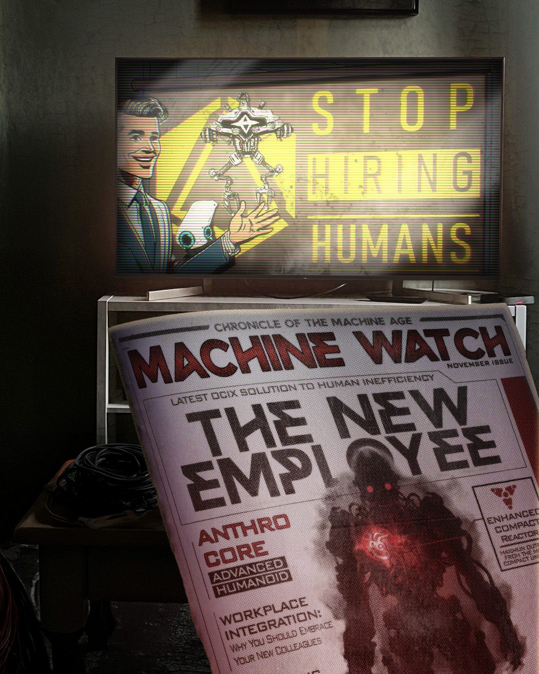 Machine Watch in-world magazine cover